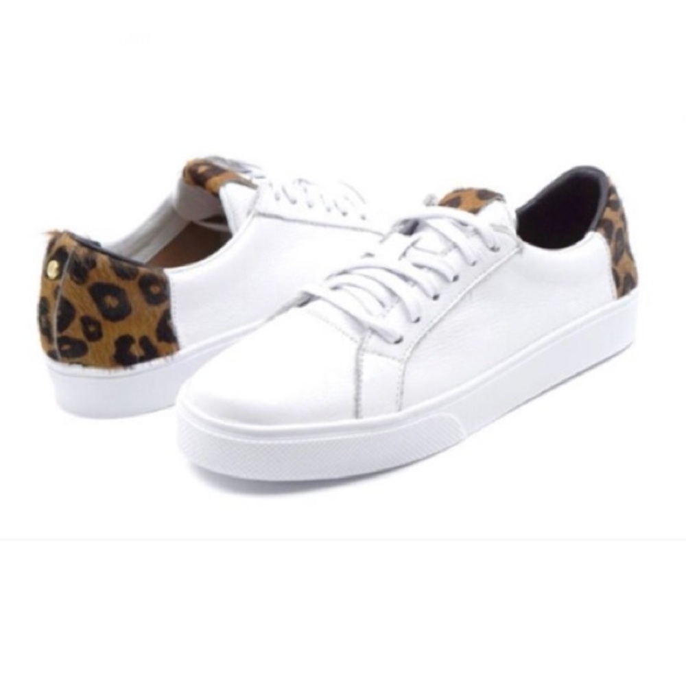 KAANAS Cheetah Detail White Sneakers